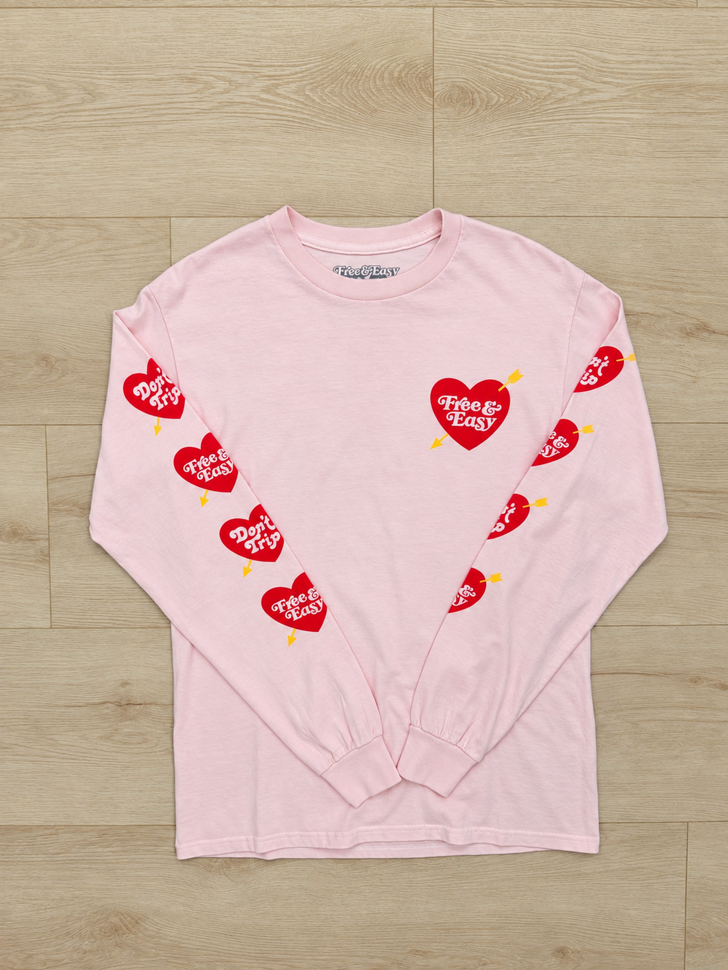 Heart & Arrow Long Sleeve Tee | Pale Pink
