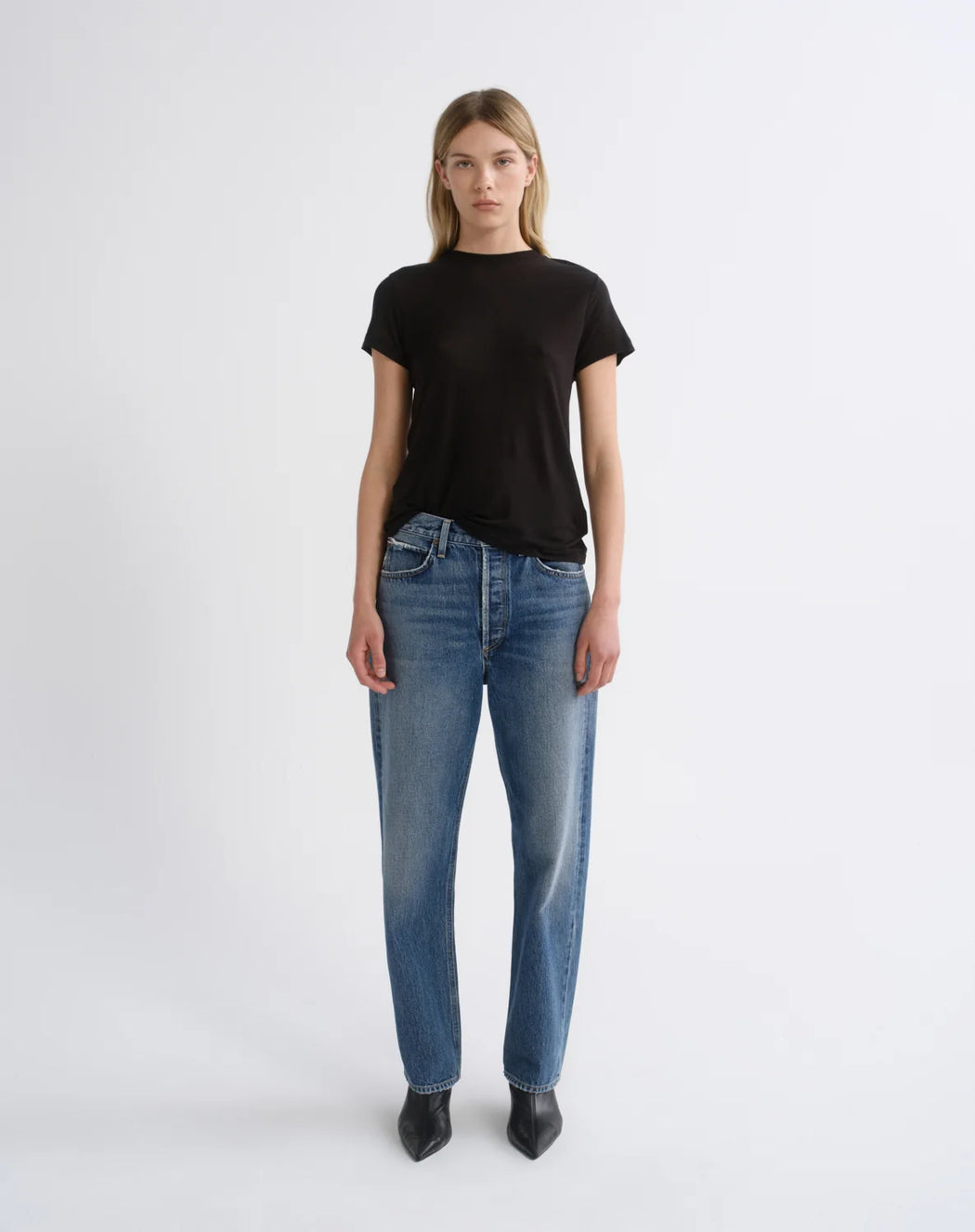 Long Line Adine Tee | Black