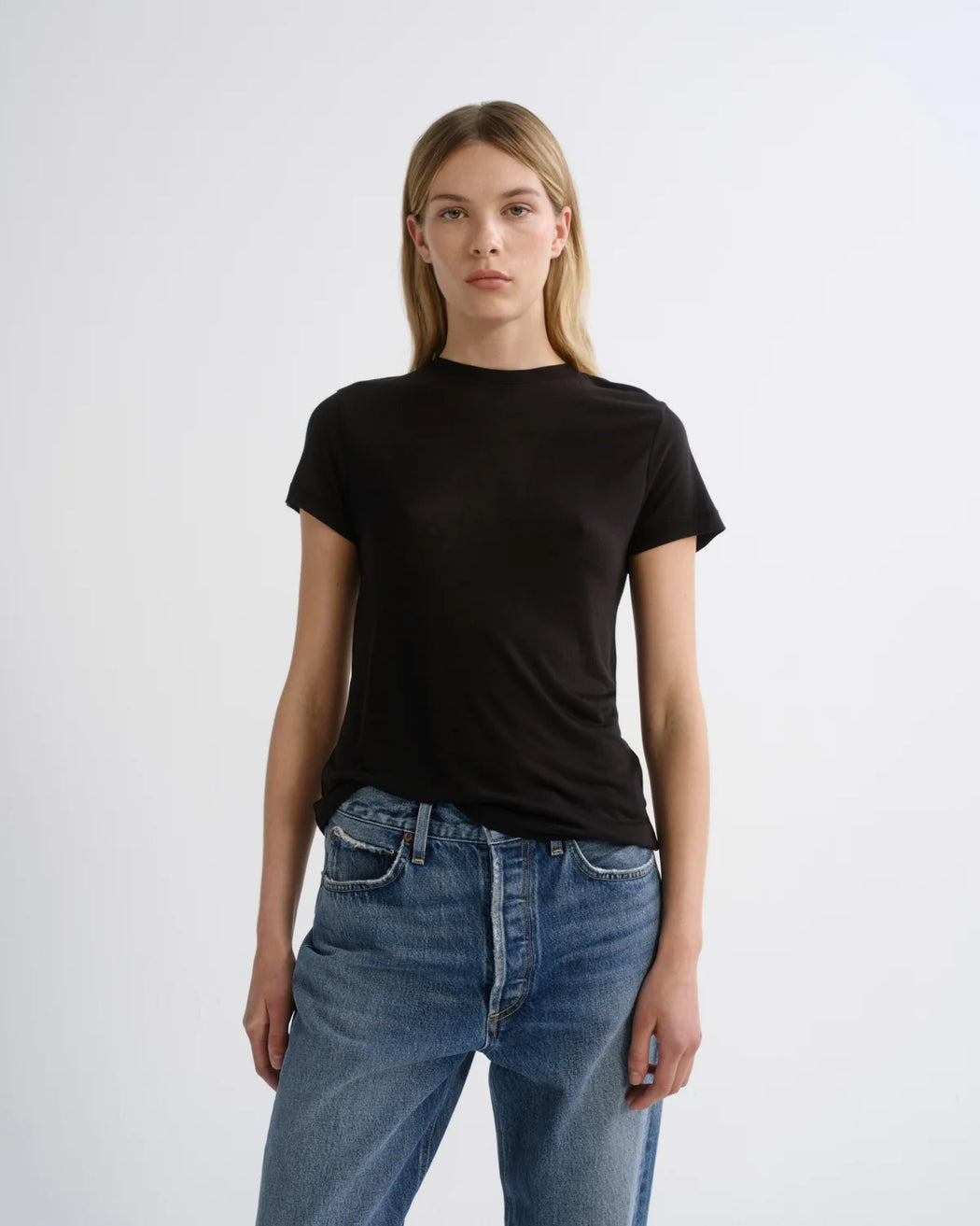 Long Line Adine Tee | Black