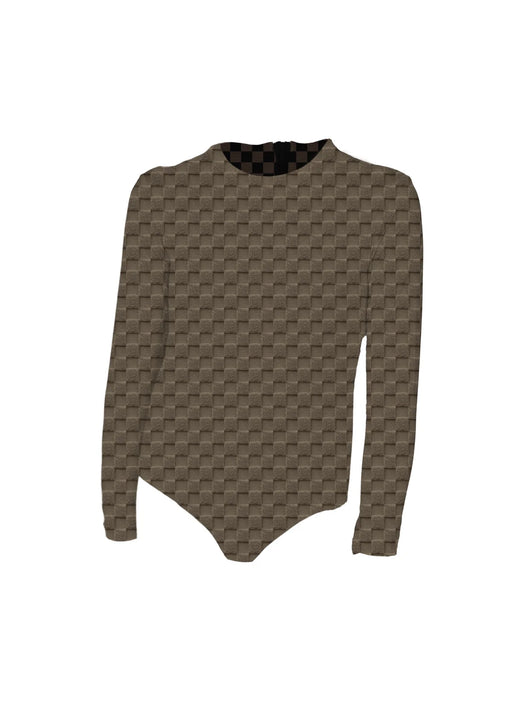 Littles Long Sleeve Bodysuit l Aloe Terry Check