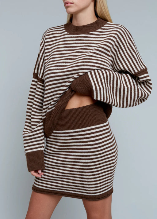 Bea Knit Skirt | Porcini Stripe
