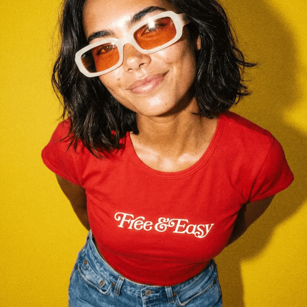 F & E Ribbed Baby Tee | Red