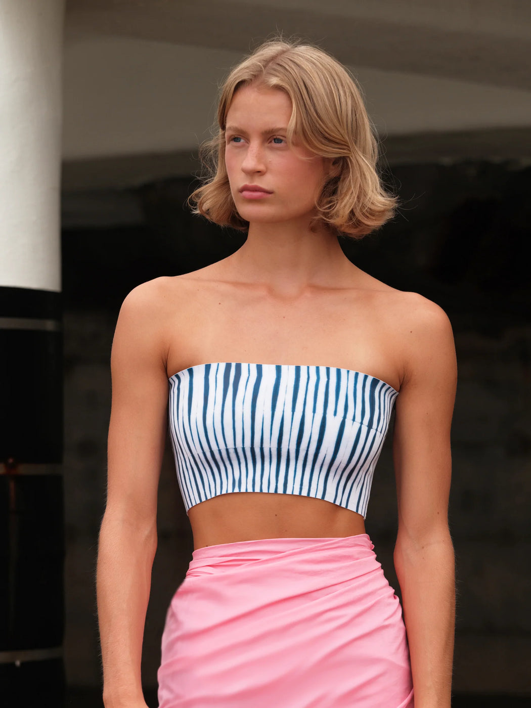 Bandeau Top Neoprene Swim | Indigo Ribbons