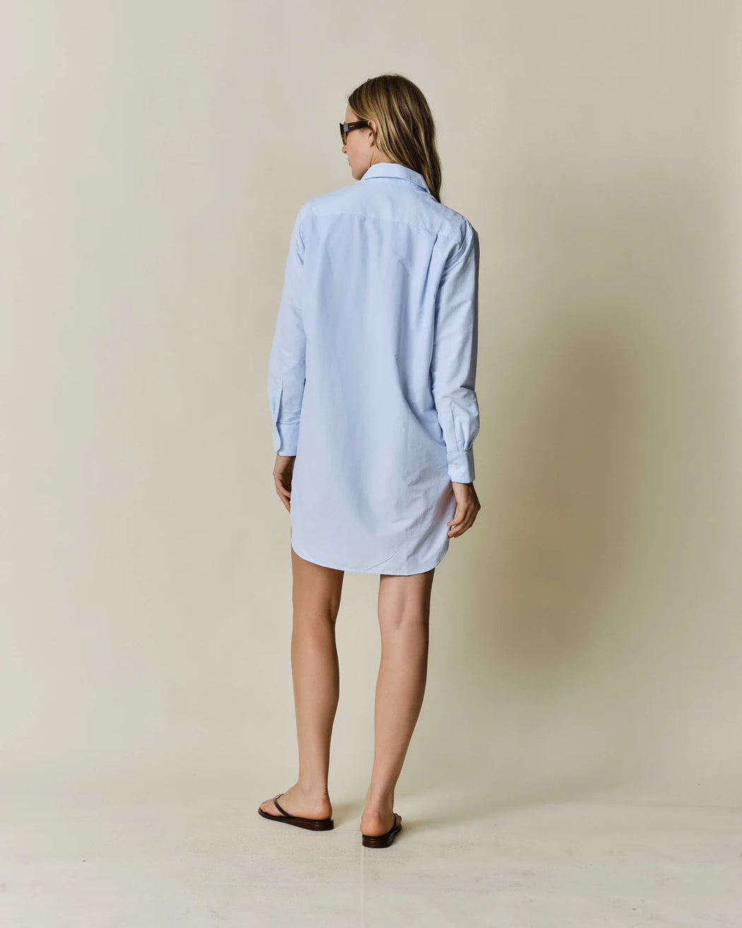 Long Sleeve Button Up Dress | Sky Blue