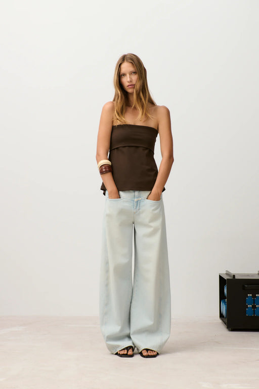 Peplum Top | Maple Brown