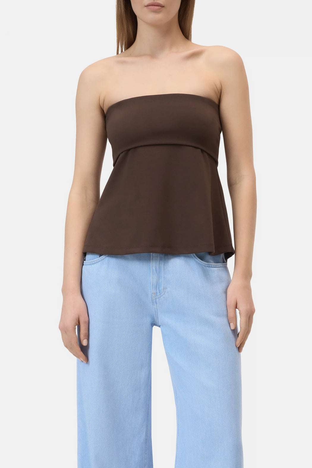 Peplum Top | Maple Brown