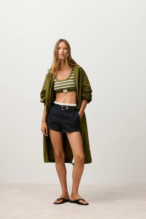 Airy Nylon Parka | Hunter Green