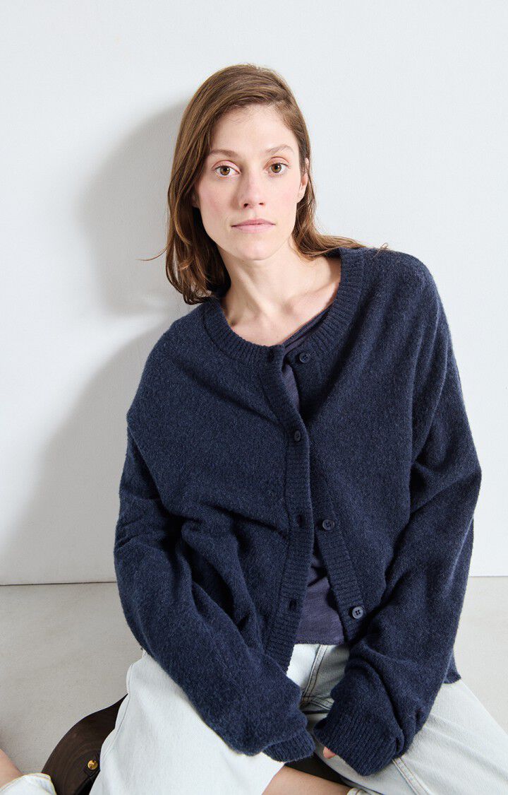 Women's Cardigan Damsville | Navy Blue Black Melange