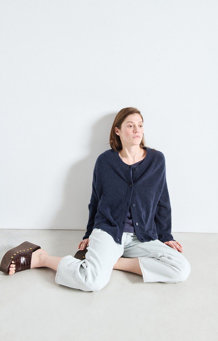 Women's Cardigan Damsville | Navy Blue Black Melange