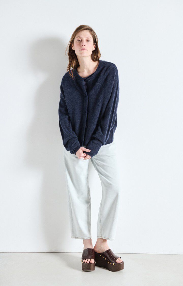 Women's Cardigan Damsville | Navy Blue Black Melange