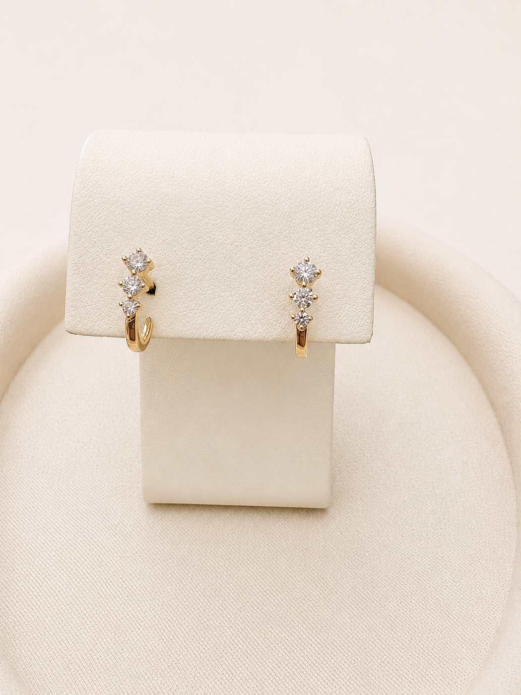 Petite Gradient 3 Diamond J Hook Earrings