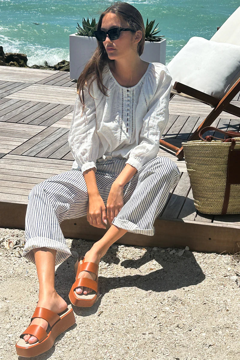 Family Cargo Pant | Indigo Stripe Organic