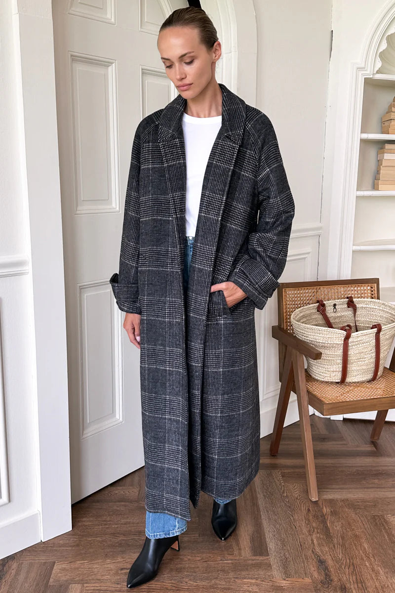 Maxi Overcoat l Mackenzie Plaid Wool