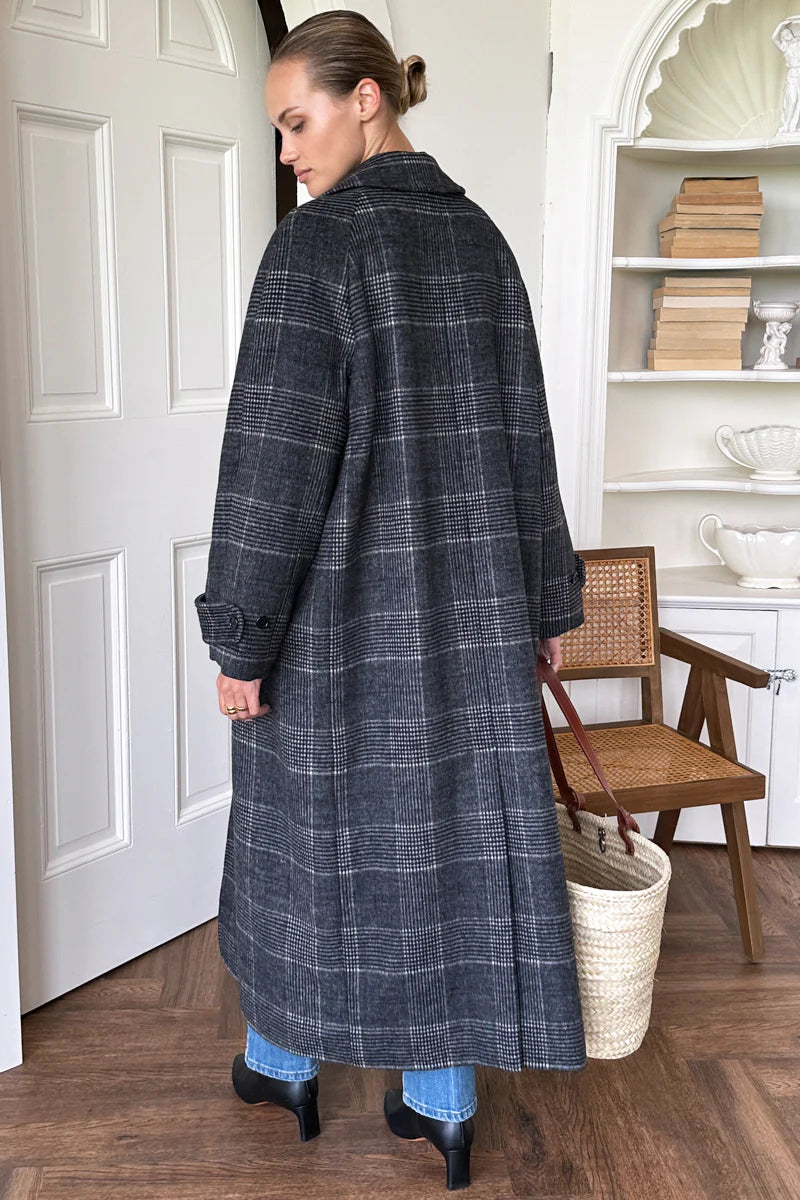 Maxi Overcoat l Mackenzie Plaid Wool