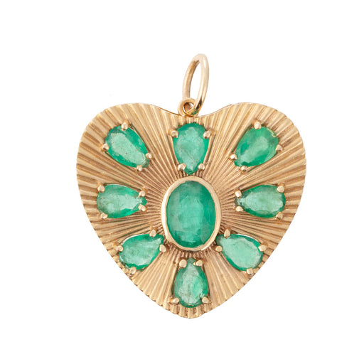 Enchantment Heart Charm with Emerald