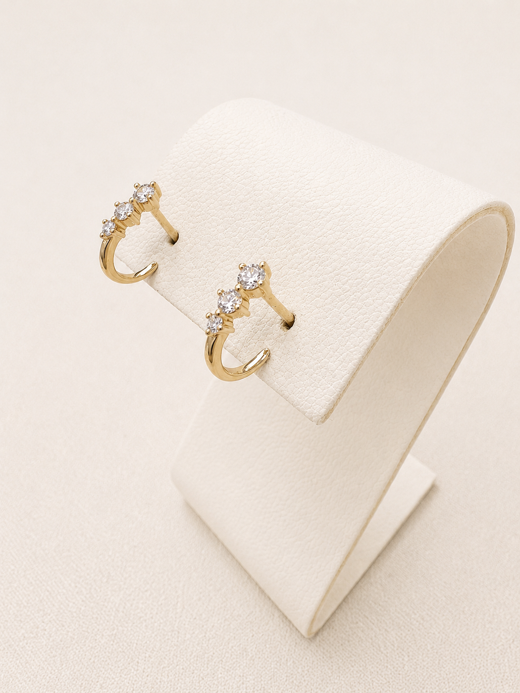 Petite Gradient 3 Diamond J Hook Earrings