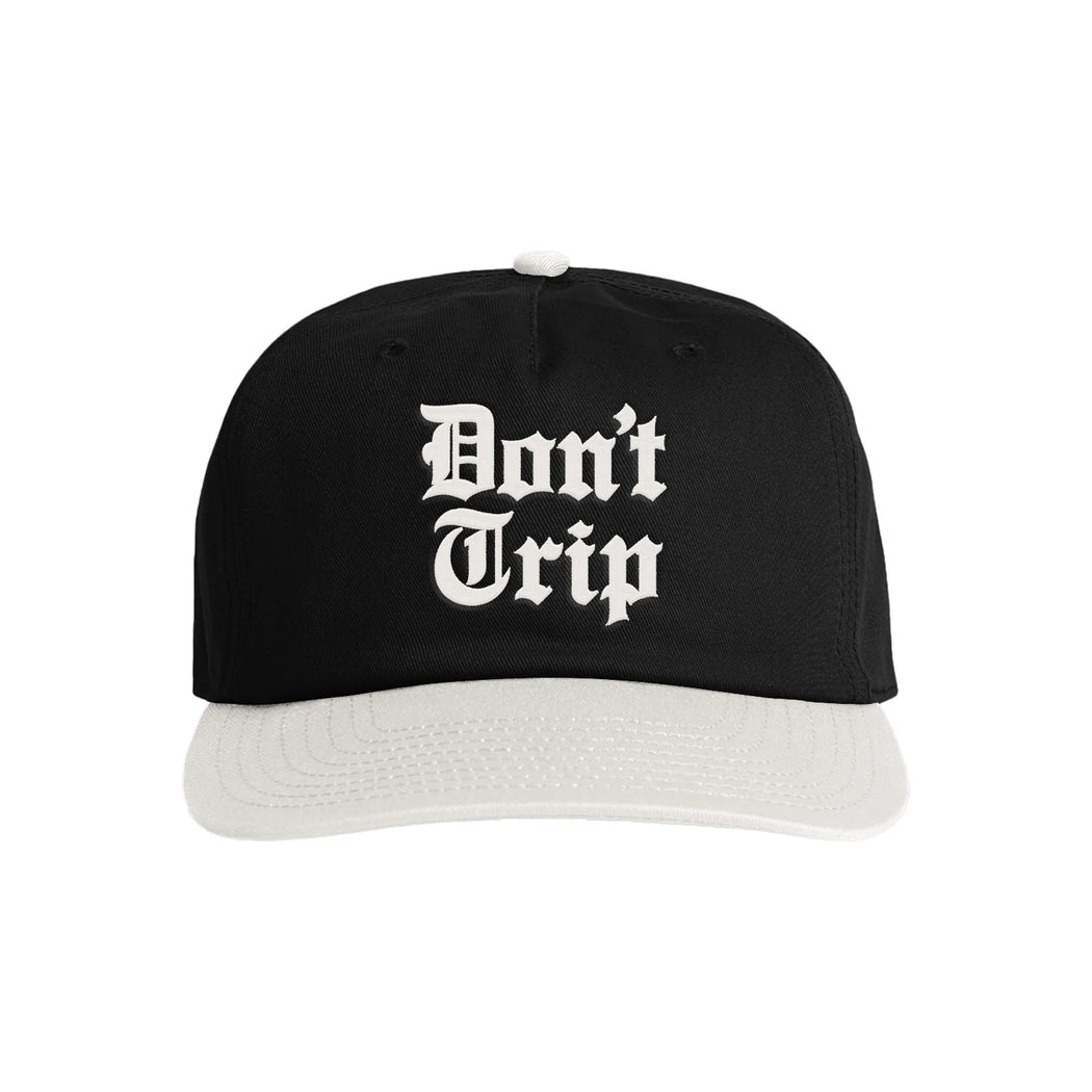Olde E Two Tone 5 Panel Snapback Hat Don't Trip | Black & Natural