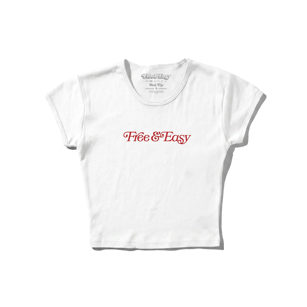F & E Ribbed Baby Tee | White