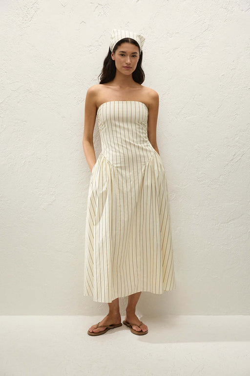 Benetta Midi Dress | Fiori Stripe Lemon