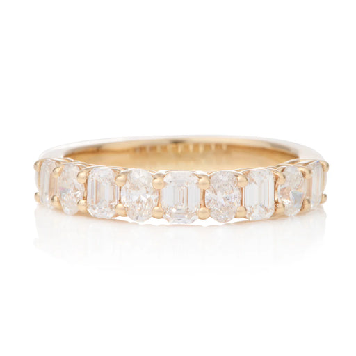 Petite Emerald Cut Half Eternity Band