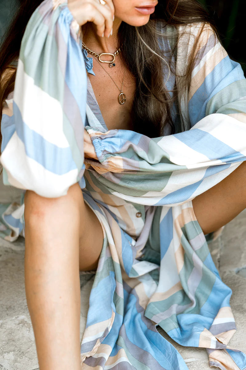 Hathaway Dress | Ocean Retro Stripe
