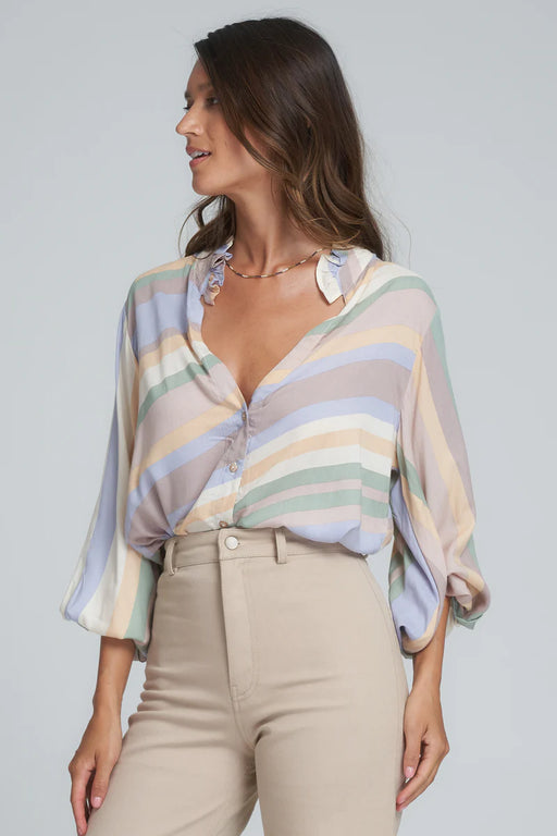 Hathaway Top | Ocean Retro Stripe