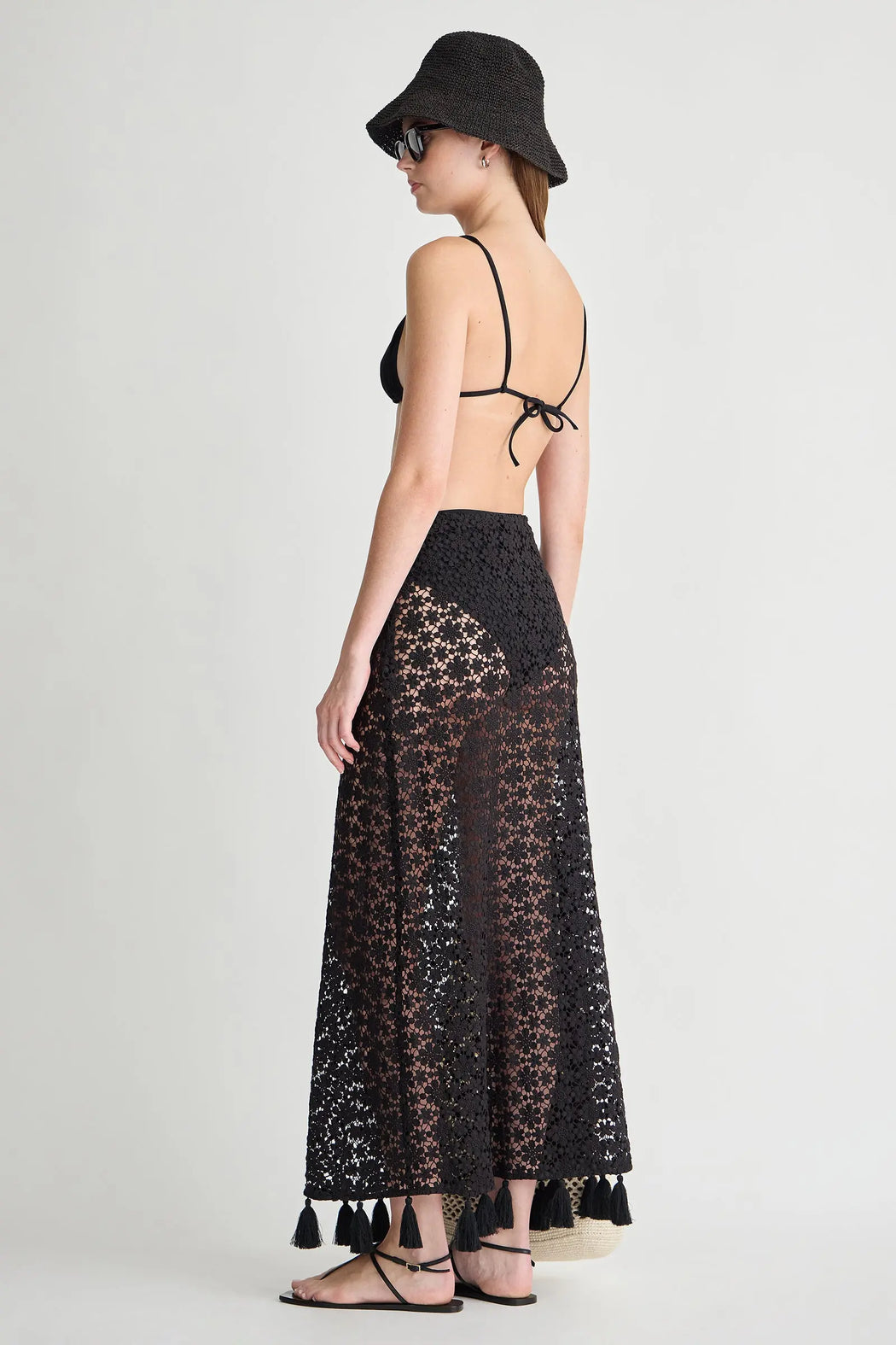 Valeska Tassel Column Skirt | Black