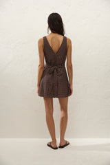 Graciela Mini Dress | Polkadot Chocolate Plum