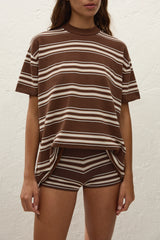 Le Paz Top | Ombre Stripe Macro Carob
