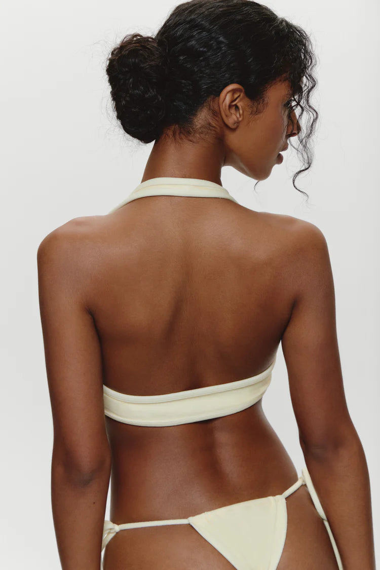 Jayne Terry Halter Bikini Top | Lemon