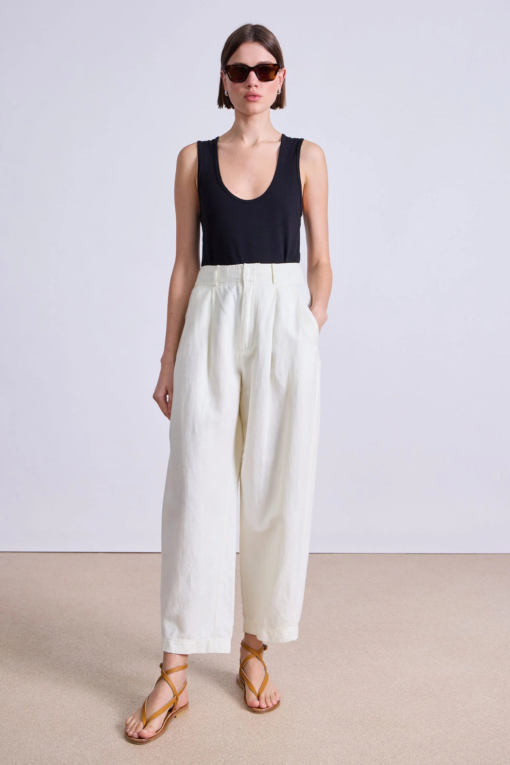 Bari Crop Trouser | Cream