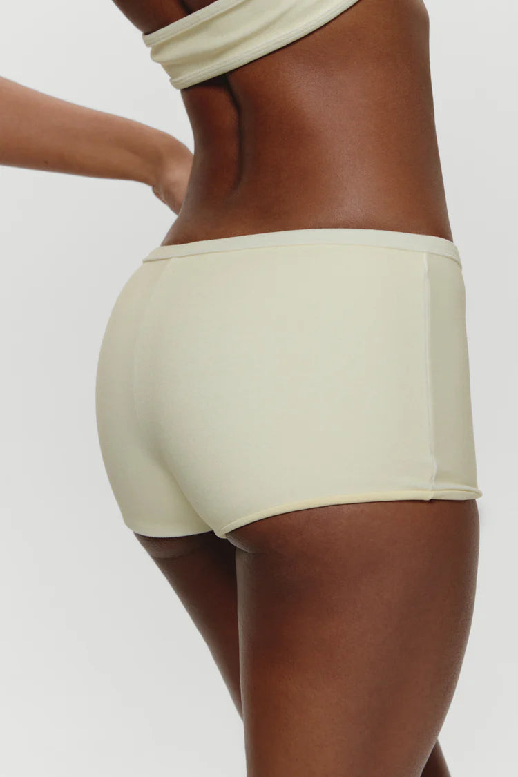 Caster Terry Cheeky Boy Shorts | Lemon
