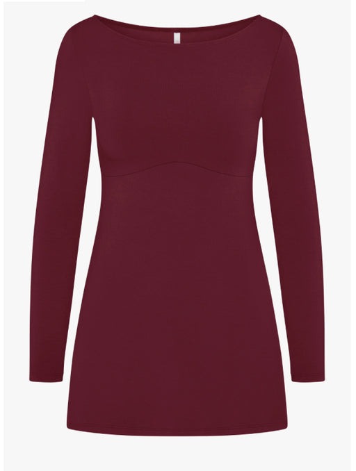 Boatneck Dress | Bordeaux
