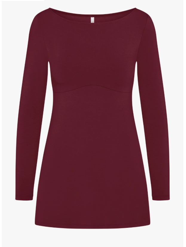 Boatneck Dress | Bordeaux