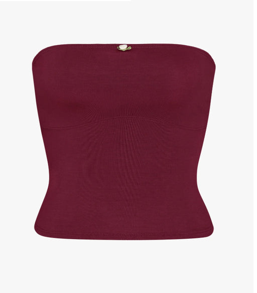 Lined Contour Tube Top | Bordeaux