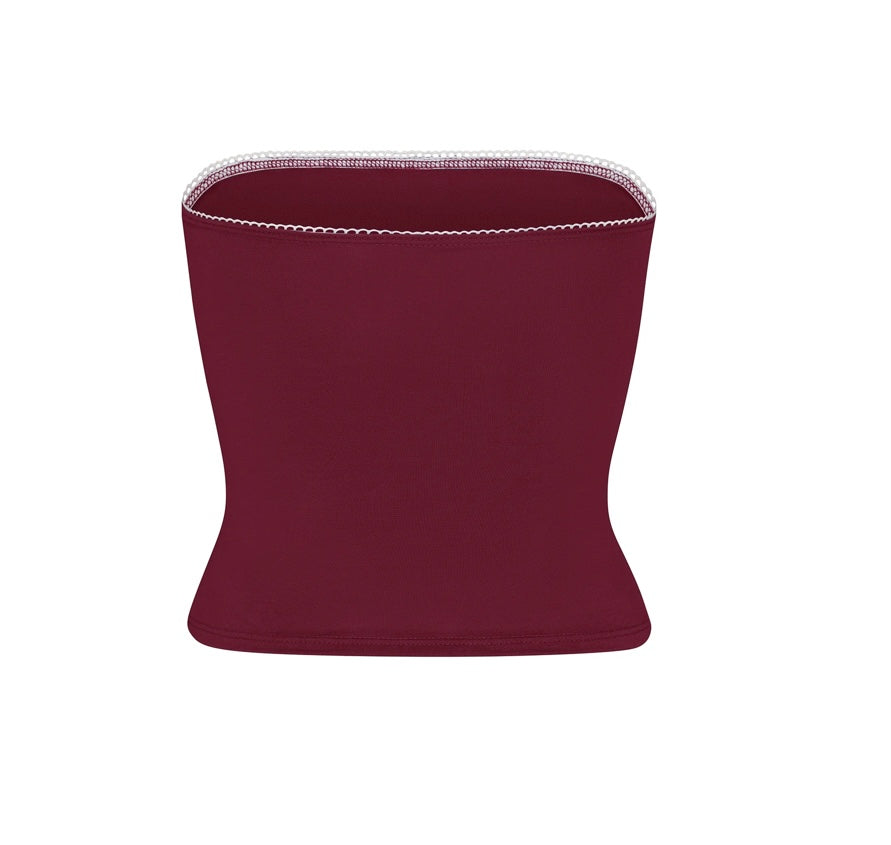 Lined Contour Tube Top | Bordeaux