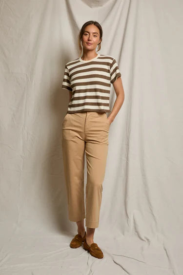 Lainey Tee | Mocha & Natural Checker