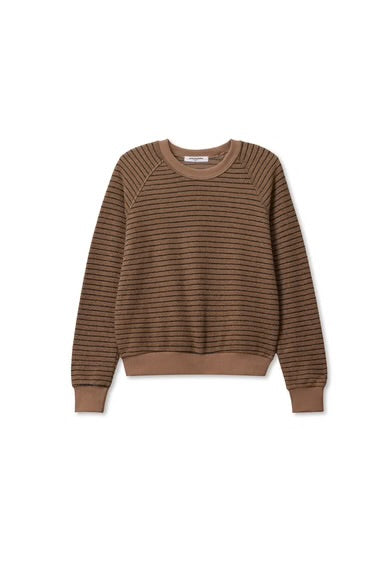 Alexi Terry Sweatshirt | Mocha & Charcoal Stripe