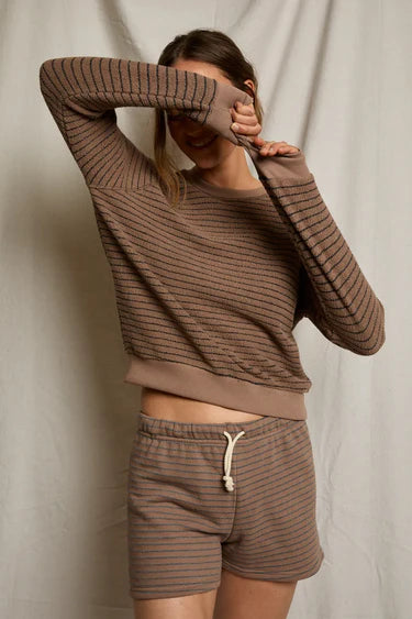 Bennie Terry Short | Mocha & Charcoal Stripe