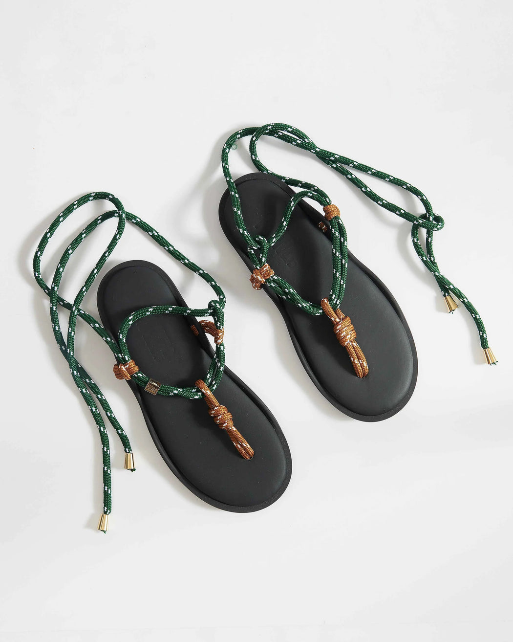 Flo Twin Sandal | Hazelnut & Forest Green