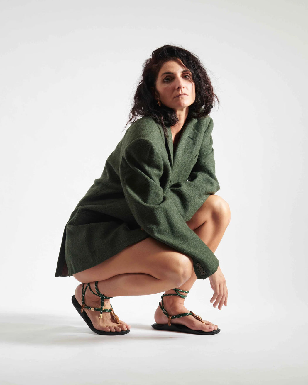 Flo Twin Sandal | Hazelnut & Forest Green