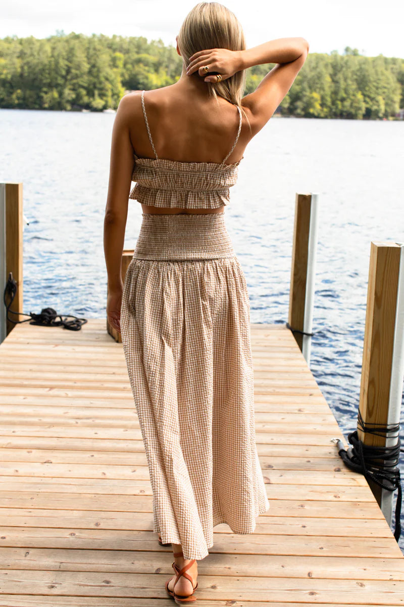 Smocked Maxi Skirt | Cafe Check