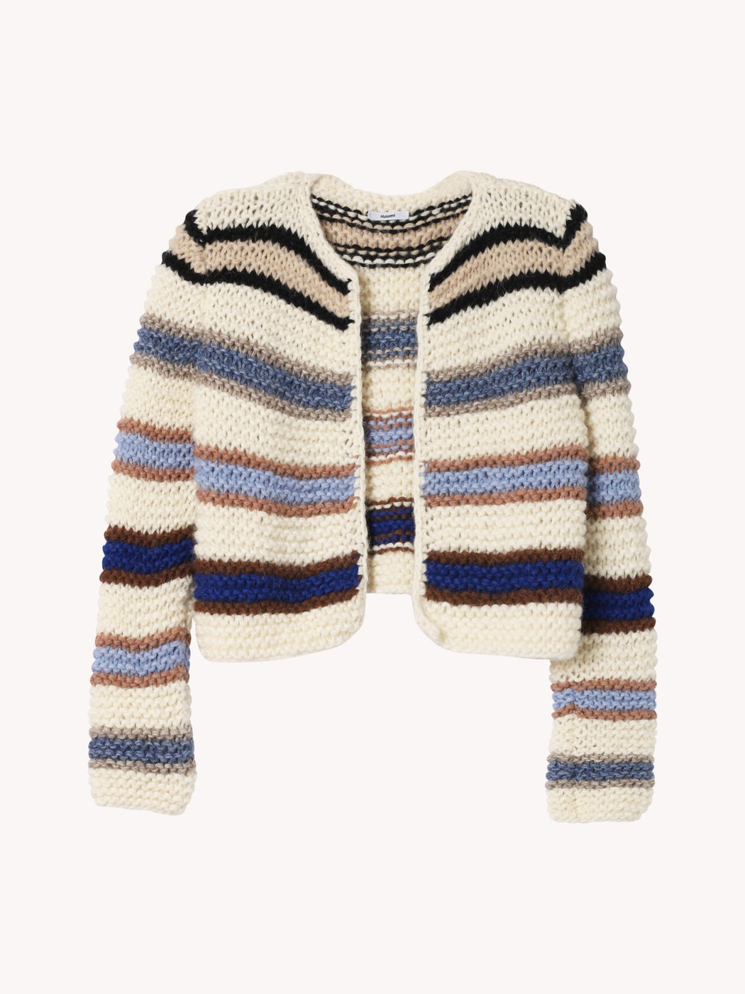 Light Alpaca Striped Jacket | Crème