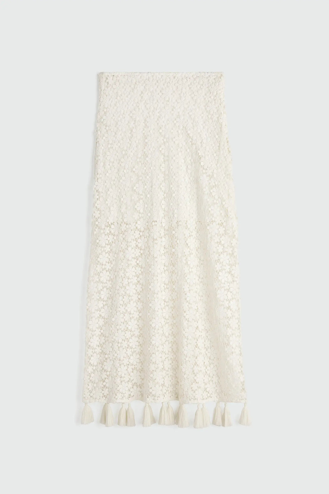 Valeska Tassel Column Skirt | Cream