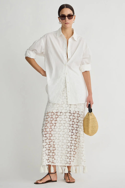 Valeska Tassel Column Skirt | Cream