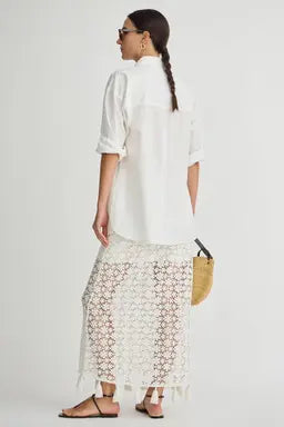 Valeska Tassel Column Skirt | Cream
