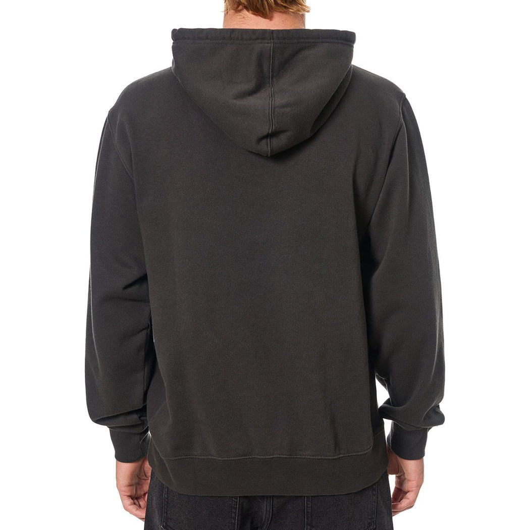 Embroidered Hooded Fleece | Black Wash