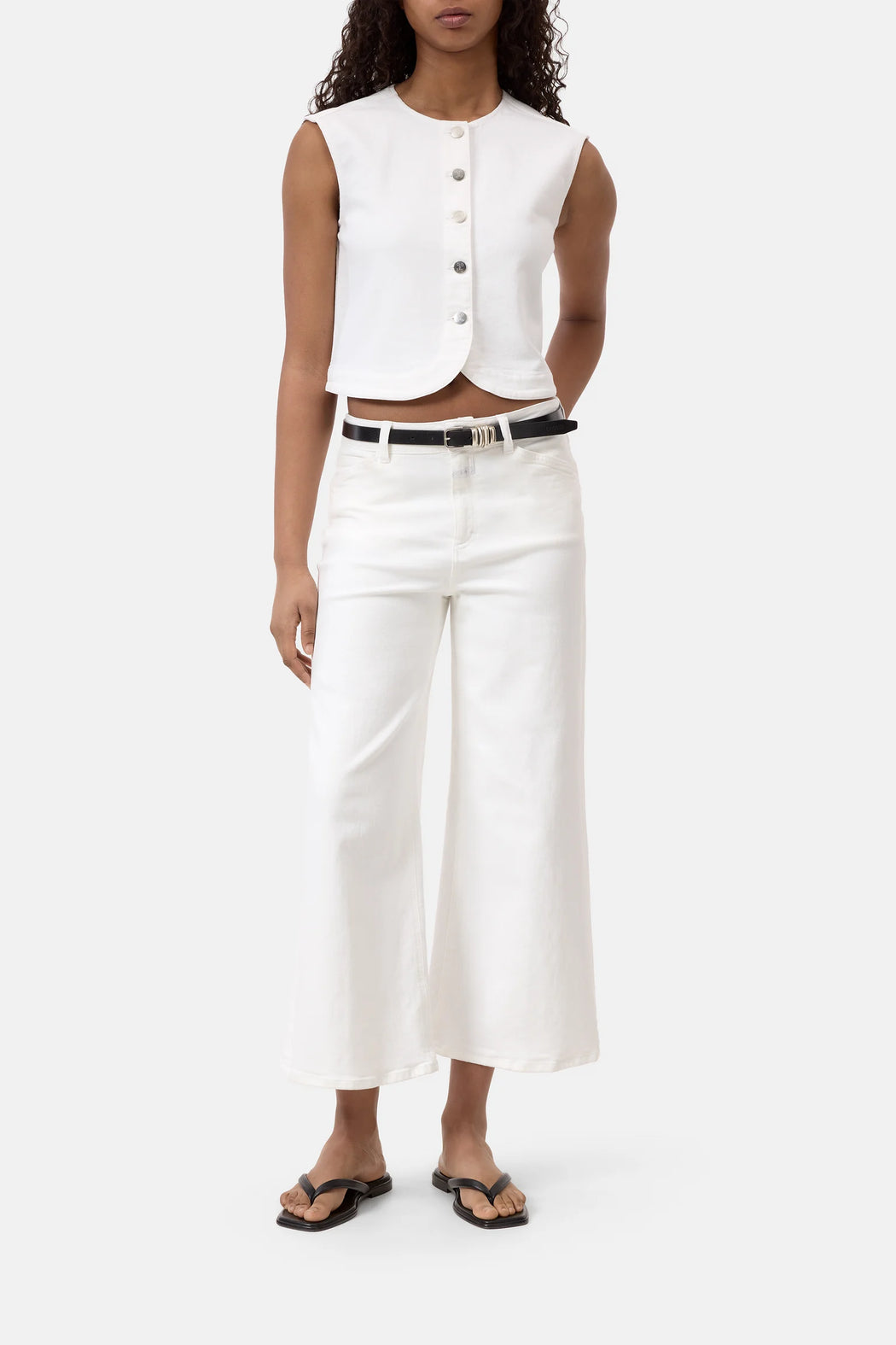 Denim Vest | White