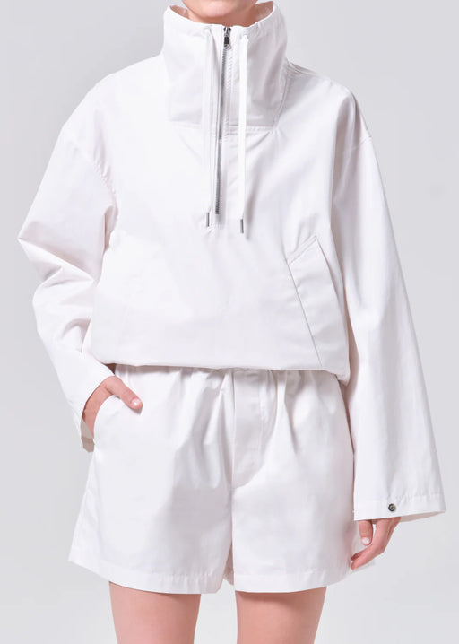 Lydia Nylon Popover Jacket | Chalk White