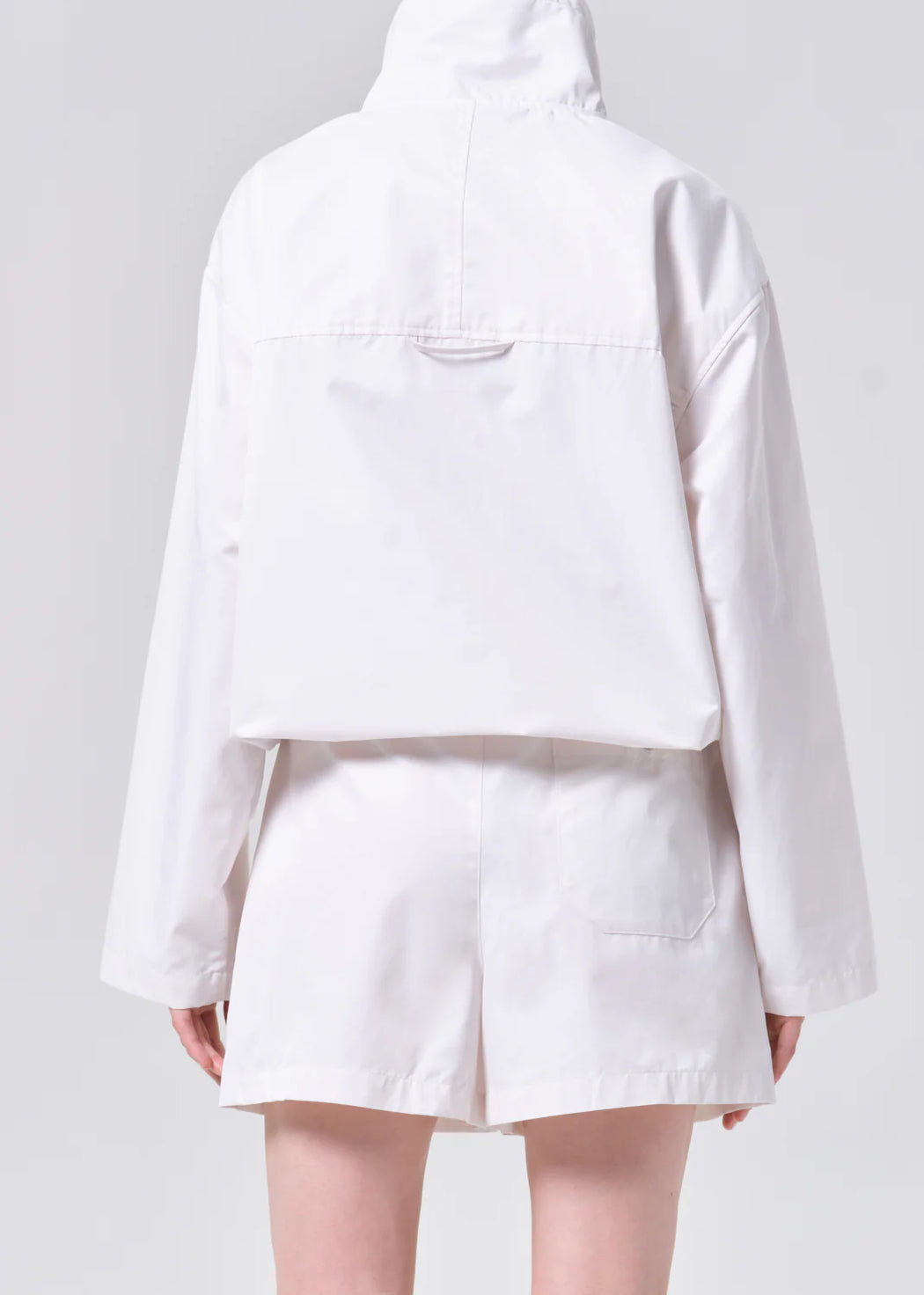 Lydia Nylon Popover Jacket | Chalk White